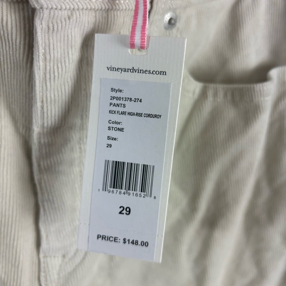 NEW Vineyard Vines Cream Kick Flare High-Rise Jeans - Picture 5 of 10